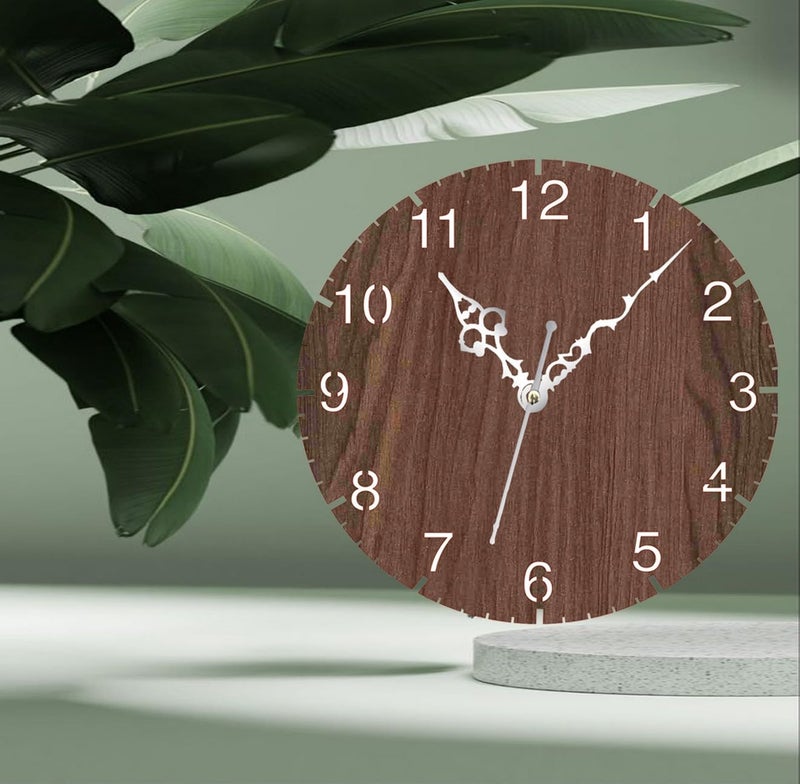 ADK Trendy Roman Wooden Clock Wood Carving MDF Design Wall Clock Perfect for Office Classroom Bedroom Living Room Kitchen RestaurantHotel etc 2 - Image 2