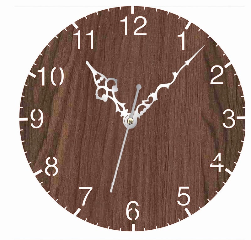 ADK Trendy Roman Wooden Clock Wood Carving MDF Design Wall Clock Perfect for Office Classroom Bedroom Living Room Kitchen RestaurantHotel etc 2 - Image 1