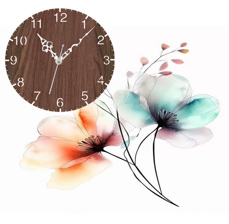 ADK Trendy Roman Wooden Clock Wood Carving MDF Design Wall Clock Perfect for Office Classroom Bedroom Living Room Kitchen RestaurantHotel etc 2 - Image 4