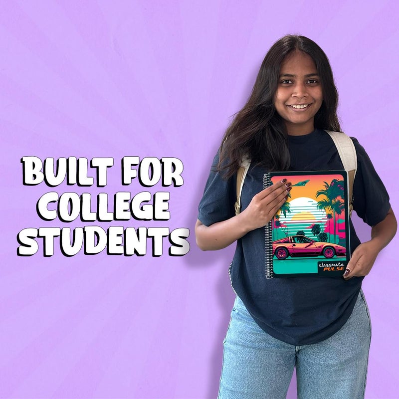 classmate دفتر ملاحظات حلزوني فردي - عبوة من 1 | خط واحد | 200 صفحة | 24.0 سم × 18.0 سم | تصاميم غلاف جذابة | غلاف ناعم | دفاتر للطلاب الجامعيين (قد يختلف الغلاف حسب التوفر) - Image 5