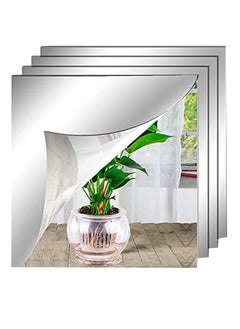 RATSAW 4 Pack Self Adhesive Large Acrylic Mirrors Sheets 30 x 30cm Flexible Acrylic Wall Mirror Tiles Non Glass Mirror High Clear Mirrors for Bathroom Bedroom Door 2mm Thickened  - Image 1