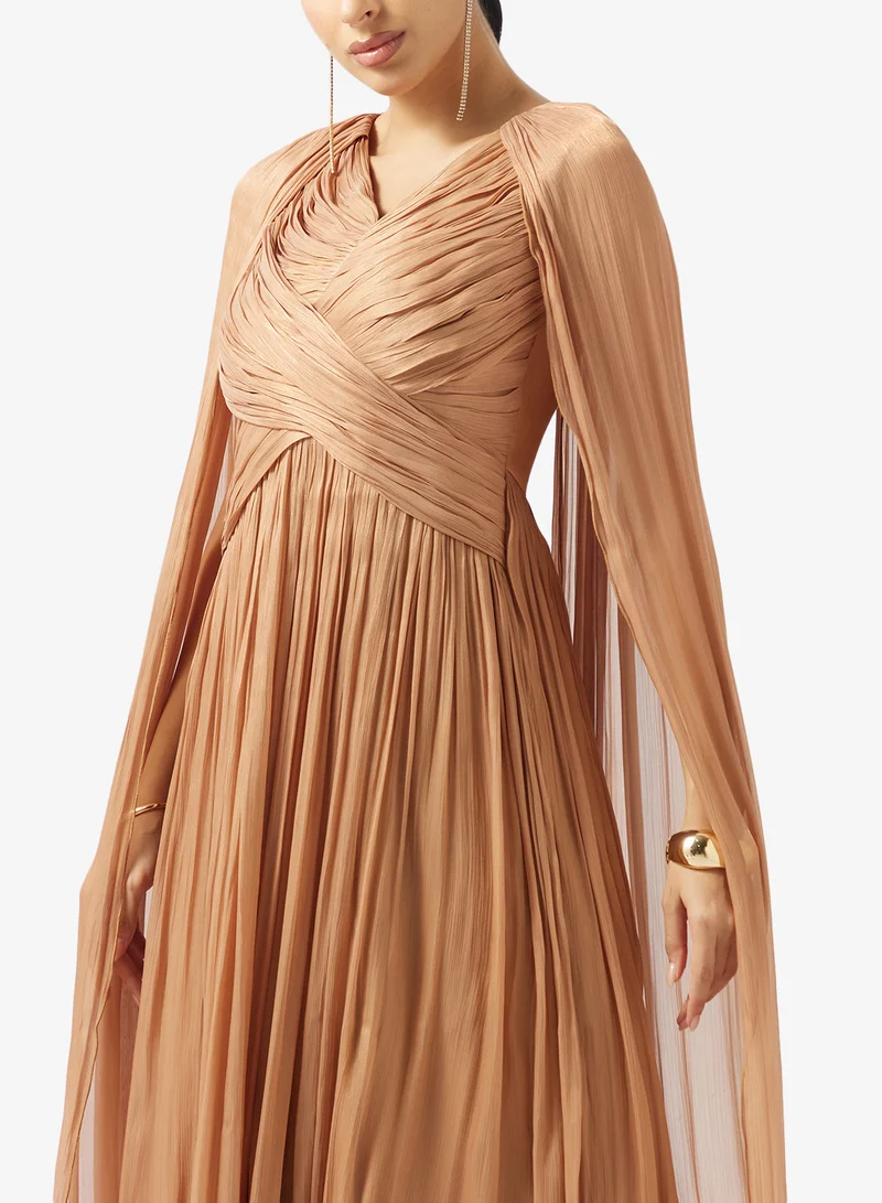 Golden Apple  Pleated Chiffon Dress for Women | Best Price UAE