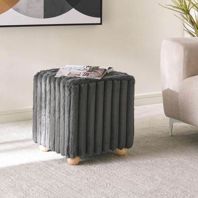 Pan Home Elita Pouf - Dark Grey