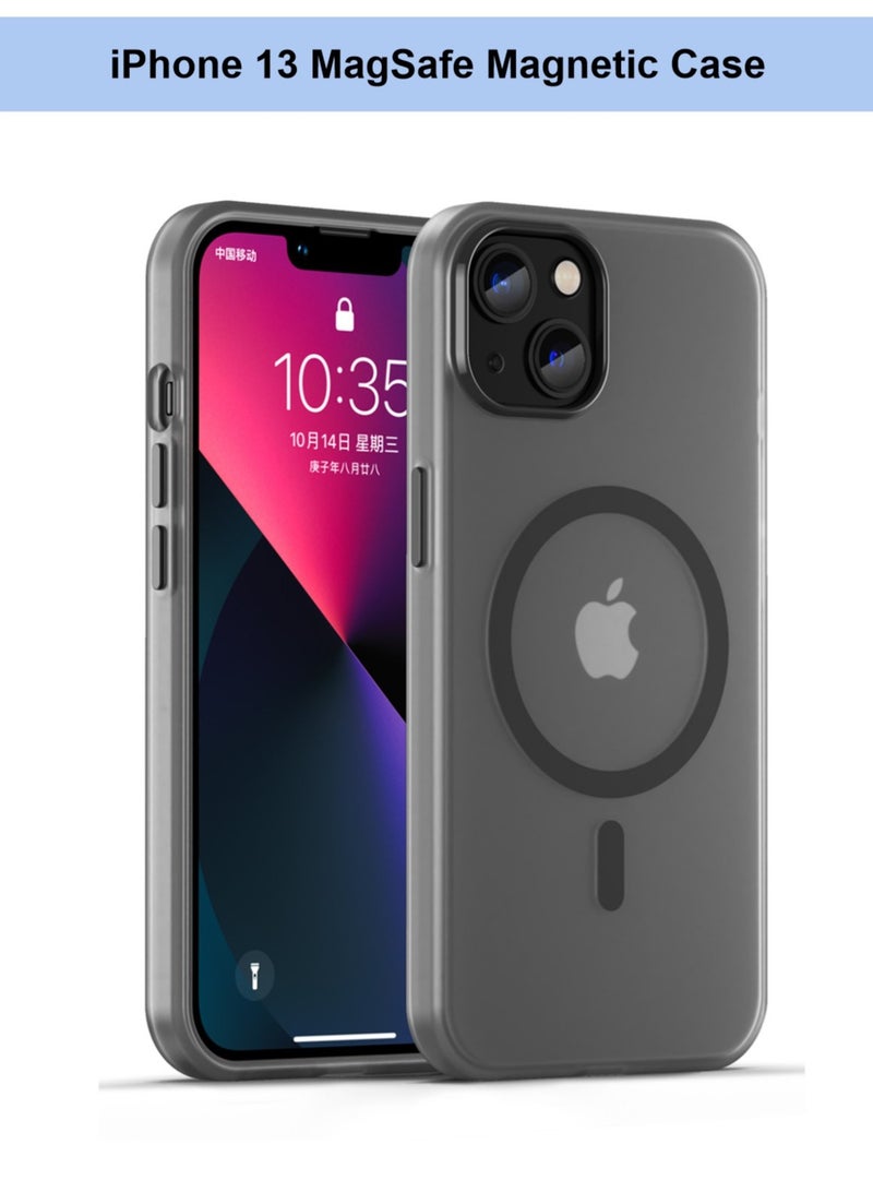 Abania Magnetic Case for iPhone 13, Translucent Matte Shockproof Protective Cover, Strong MagSafe Compatible, Anti-Fingerprint & Slim Fit, Non-Slip Frosted Mobile Case - Image 1