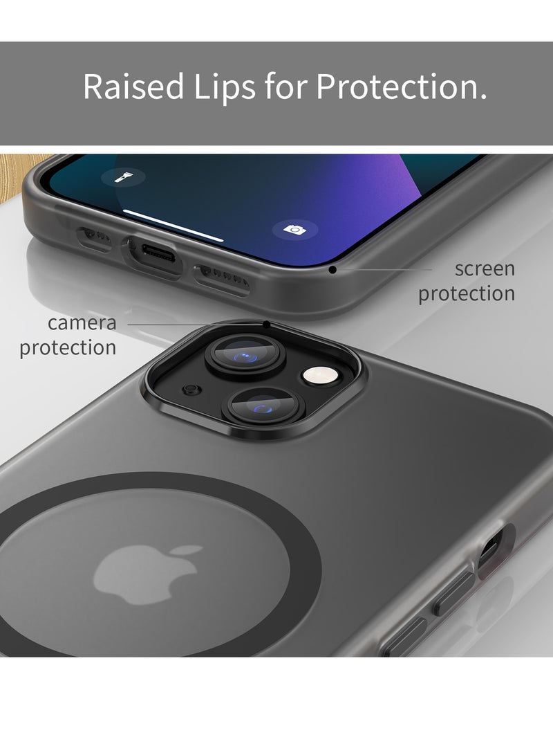 Abania Magnetic Case for iPhone 13, Translucent Matte Shockproof Protective Cover, Strong MagSafe Compatible, Anti-Fingerprint & Slim Fit, Non-Slip Frosted Mobile Case - Image 5