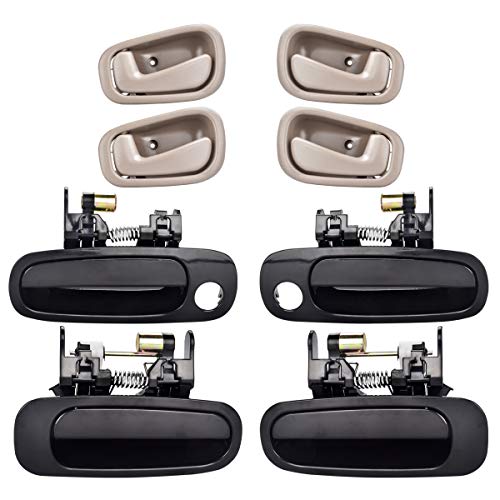 FAERSI 8Pcs Exterior Interior Door Handles Front and Rear Left Driver Side & Right Passenger Side Door Handle Replacement Set for 1998 1999 2000 2001 2002 Toyota Corolla Chevy Prizm - Image 1