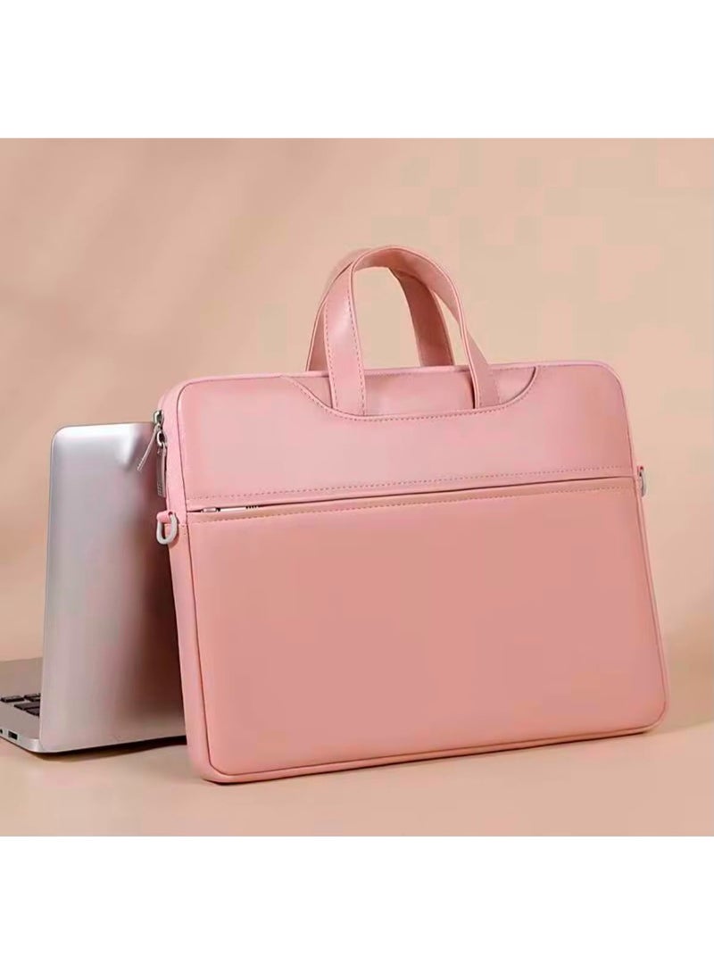 Waterproof Laptop Bag for 13-15.6 Inch Laptops with Multiple Compartments, Pink - Image 2