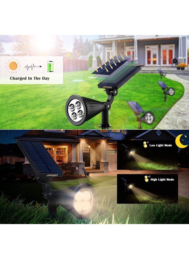 URPOWER Urpower Solar Lights Waterproof Solar Lights Outdoor 2 In 1 Adjustable Solar Spotlight Wall Light Auto On Off Solar Powered Landscape Lighting For Garden Yard Pathway Swimming Pool 4Pack Warm White  - Image 3