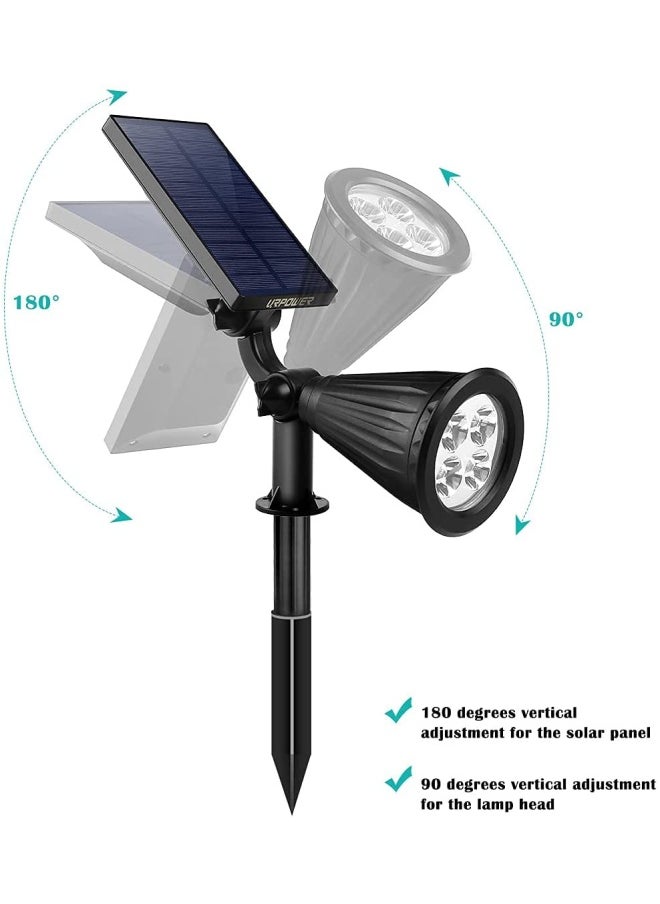 URPOWER Urpower Solar Lights Waterproof Solar Lights Outdoor 2 In 1 Adjustable Solar Spotlight Wall Light Auto On Off Solar Powered Landscape Lighting For Garden Yard Pathway Swimming Pool 4Pack Warm White  - Image 2
