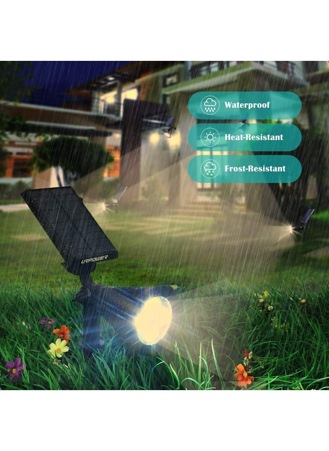 URPOWER Urpower Solar Lights Waterproof Solar Lights Outdoor 2 In 1 Adjustable Solar Spotlight Wall Light Auto On Off Solar Powered Landscape Lighting For Garden Yard Pathway Swimming Pool 4Pack Warm White  - Image 4
