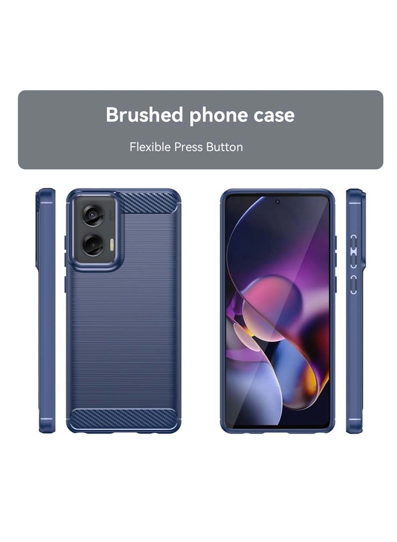 دبليو تيك موتورولا موتو G85 / موتورولا إيدج 50 فيوجن / موتورولا S50 نيو 5 جي 2024 غطاء واقي من السيليكون المصقول - أزرق داكن - Image 2