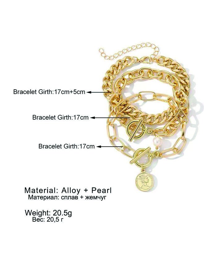 چينيرال براند 8PCS النساء سوارات السوار مجموعة,سوارات حلوة قابلة للتراكم,مجموعة سوار متعددة العناصر,سلسلة رابط قابلة للتعديل,هدية مجوهرات زي الذهب البسيطة للمراهقات - Image 5