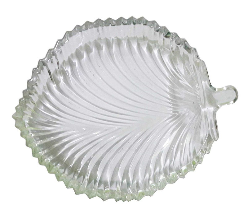 Aakriti Medium Clear Glass Turtle Dish 11x8x4.5 cm | Leaf Shaped Glass Plate 21.5x16.5x2.5 cm | Decorative Transparent Turtle Tray | Unique Turtle Glassware for Home Decor - Image 2