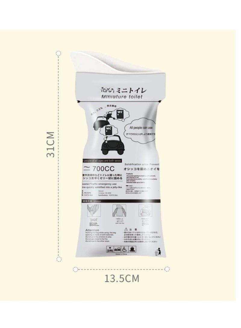 Generic Disposable Urine Bags, 700ML Large Capacity Camping Pee Bags, Unisex Urinals Vomit Bags for Travel Urinal Toilet Traffic Jam Emergency Portable Toilet Bee Bag for Men Women Kids Patient(10 Pack)  - Image 2