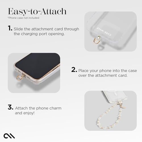 Case-Mate Beaded Phone Charm - Detachable Anti Theft Strap - Hands-Free iPhone Wrist Strap for Women - Phone Chain Wristlet - Fits Galaxy, Pixel and More - Crystal Pearl Gold - Image 4
