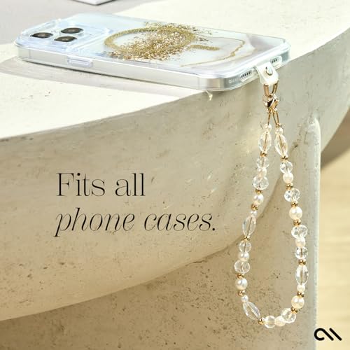 Case-Mate Beaded Phone Charm - Detachable Anti Theft Strap - Hands-Free iPhone Wrist Strap for Women - Phone Chain Wristlet - Fits Galaxy, Pixel and More - Crystal Pearl Gold - Image 5