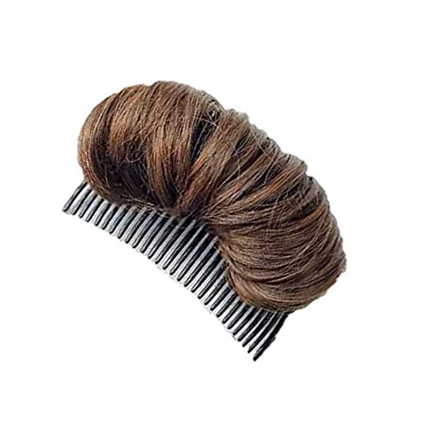 Erioctry Hair Bun Invisible False Hair Clip Charming Fluffy Princess Styling Volume Hair Pad for Women Girls Light Brown 10cm length - Image 1