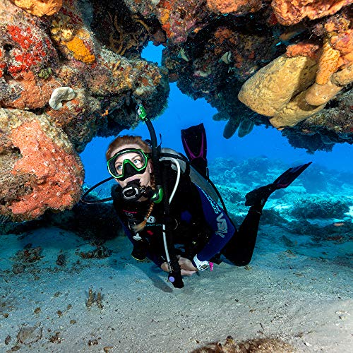 TUSA M-1003 Freedom Elite Scuba Diving Mask, Black/Ocean Green - Image 4