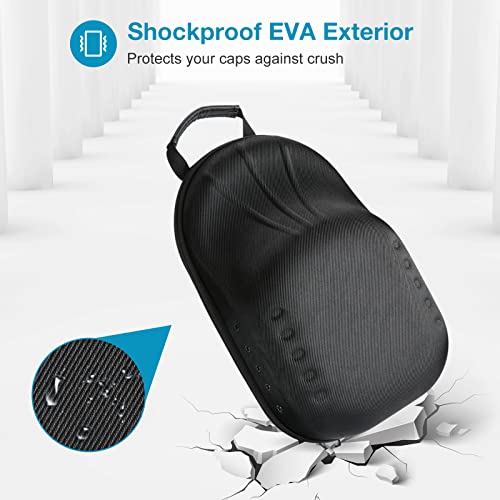 Procase حقيبة سفر صلبة لحفظ القبعات من بروكيس، حقيبة تخزين لحامل القبعات لـ 7-8 قبعات بيسبول، منظم قبعات مع حزام كتف قابل للتعديل - أسود - Image 4