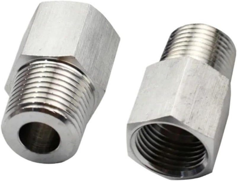 1pcs M12 M14 M16 M18 Female To Male 304 Stainless Steel Reducer Bushing Pipe Fitting Connector Coupler High Pressure Gauge(M14x1.5-1l2 BSPT)