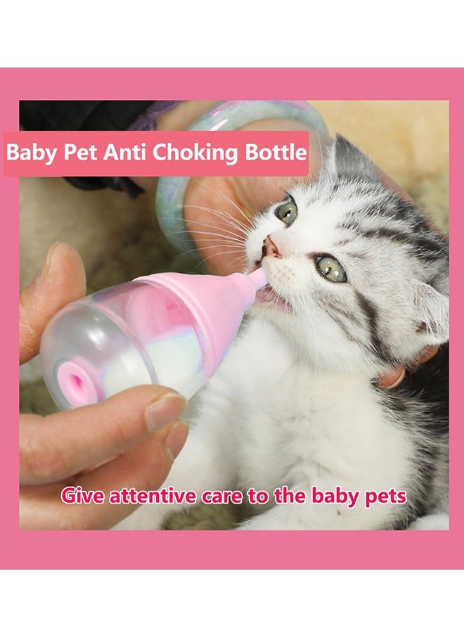 ZVEV Pet Nursing Bottle, Nursing Bottle Kits, Replacement Nipple Mini Cat Feeding Bottle for Newborn Kittens, Puppies, Rabbits, Small Animals, Squirrelï¼Pinkï¼ - Image 2