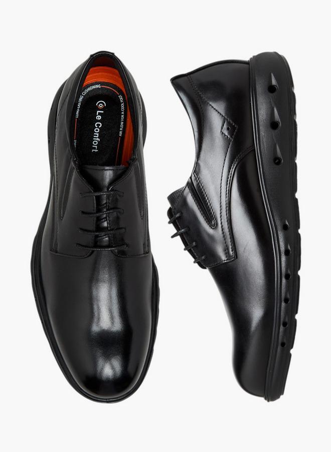 Le Confort Solid Lace-Up Derby Shoes - Image 3