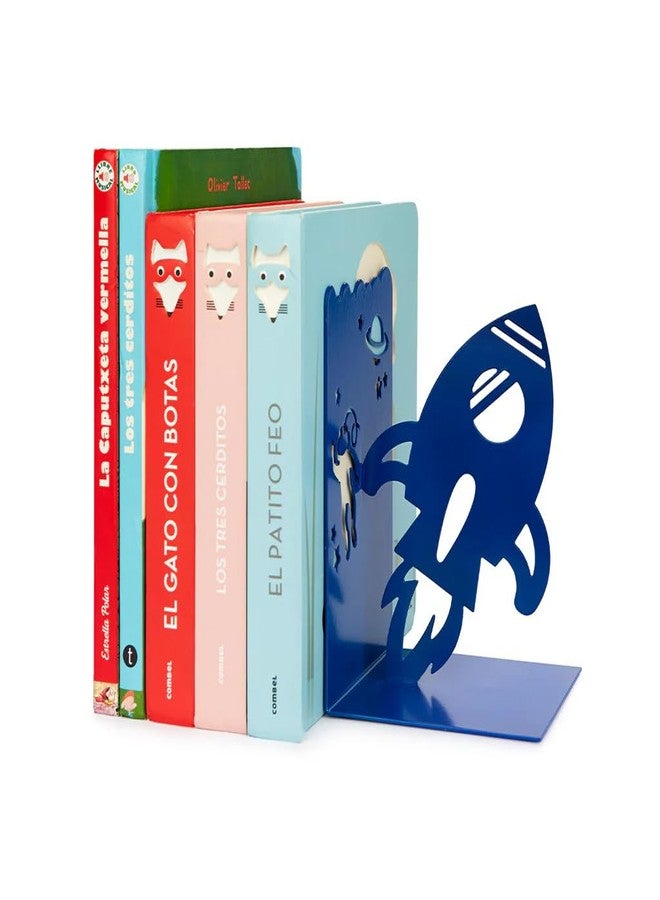 Balvi Bookend Space Walk Blue Colour Inspired by an Adventurous Journey into Space Metal - Image 1