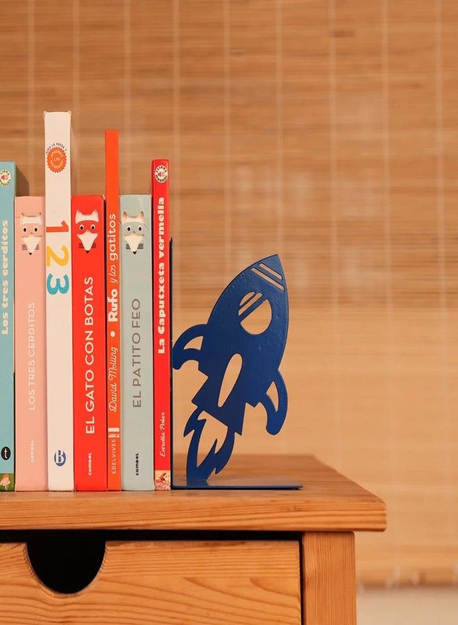 Balvi Bookend Space Walk Blue Colour Inspired by an Adventurous Journey into Space Metal - Image 3