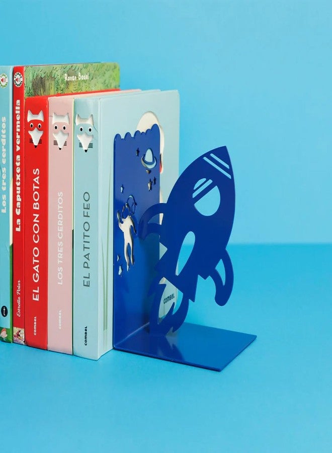 Balvi Bookend Space Walk Blue Colour Inspired by an Adventurous Journey into Space Metal - Image 2
