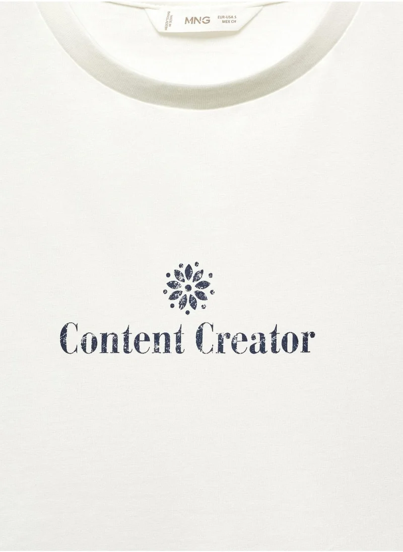 مانجو Youth Printed Message T-Shirt