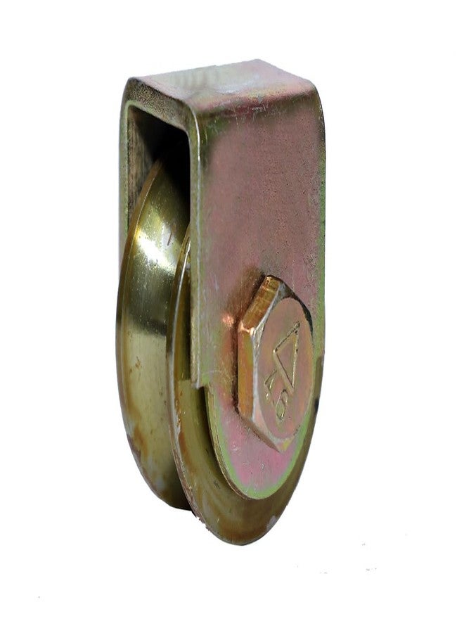 PACIFIC MOVERS Groove Sliding GATE Wheel with Exterior Bracket, for Residential and Industrial Gates, Suitable for U Track, Wheel with Bearing and Bracket (2, U_Groove_2in) - Image 1