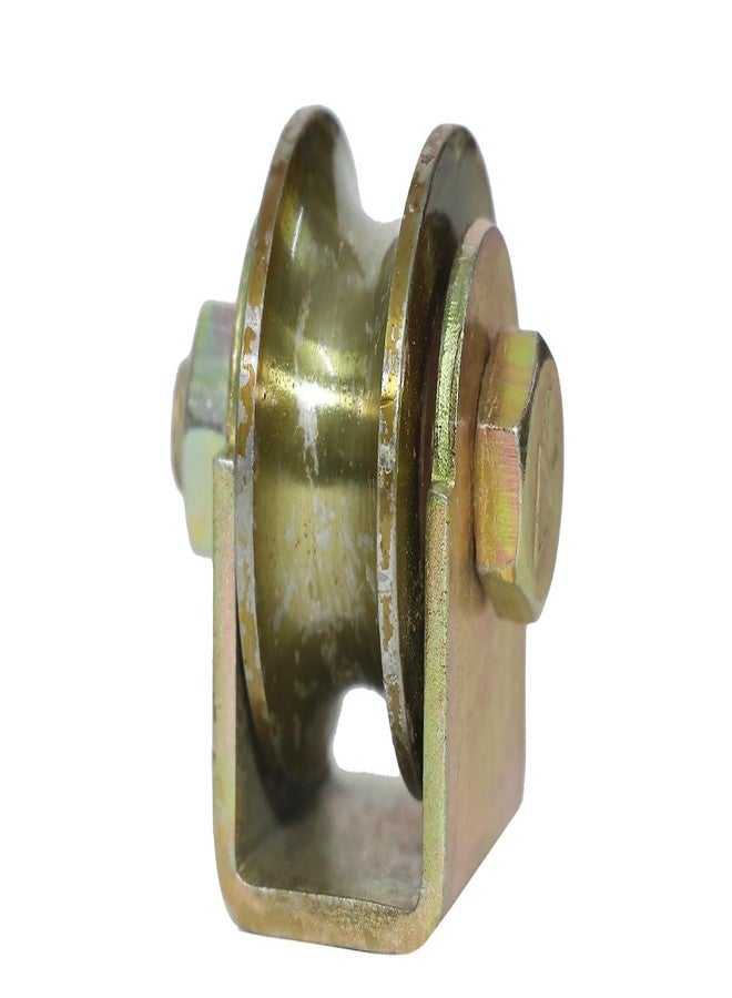 PACIFIC MOVERS Groove Sliding GATE Wheel with Exterior Bracket, for Residential and Industrial Gates, Suitable for U Track, Wheel with Bearing and Bracket (2, U_Groove_2in) - Image 3
