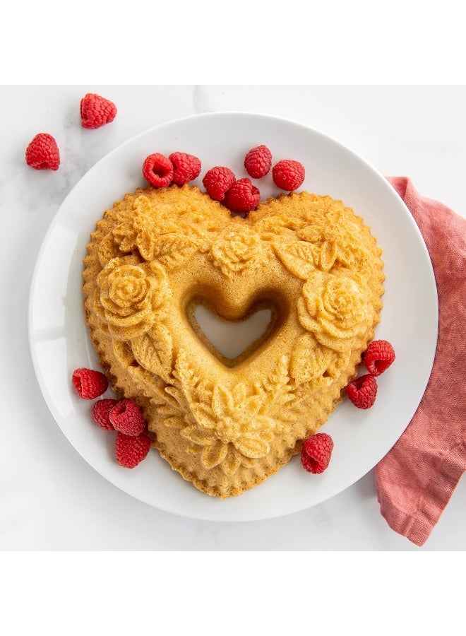 NORDIC WARE قالب كعكة قلب زهور نوردك وير - Image 4