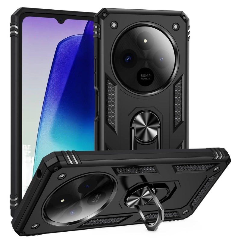 LS غطاء MagSafe بTPU لـ Redmi Note 13 Pro مع حماية من السقوط وحامل قائم مع مقاوم للصدمات مع مغناطيس قوي باللون أزرق مغناطيسي بوظيفة حامل من مادة TPU باللون الأزرق باللون الأحمر - Image 2
