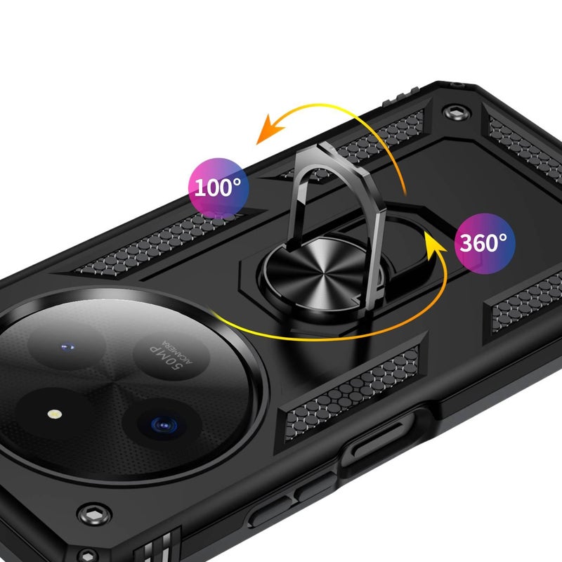 LS غطاء MagSafe بTPU لـ Redmi Note 13 Pro مع حماية من السقوط وحامل قائم مع مقاوم للصدمات مع مغناطيس قوي باللون أزرق مغناطيسي بوظيفة حامل من مادة TPU باللون الأزرق باللون الأحمر - Image 3