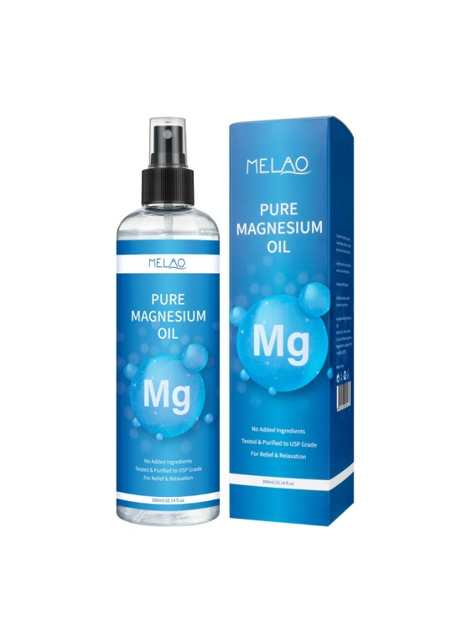 MELAO 300ML Magnesiurn Body Spray，Energy Boost Sleep Muscle Ache and Stress Relief Improve Sleep Leg and Joint Care Reduce ItchingBody Odor Reduction Topical Pure Magnesium Oil for Feet and Body  - Image 1