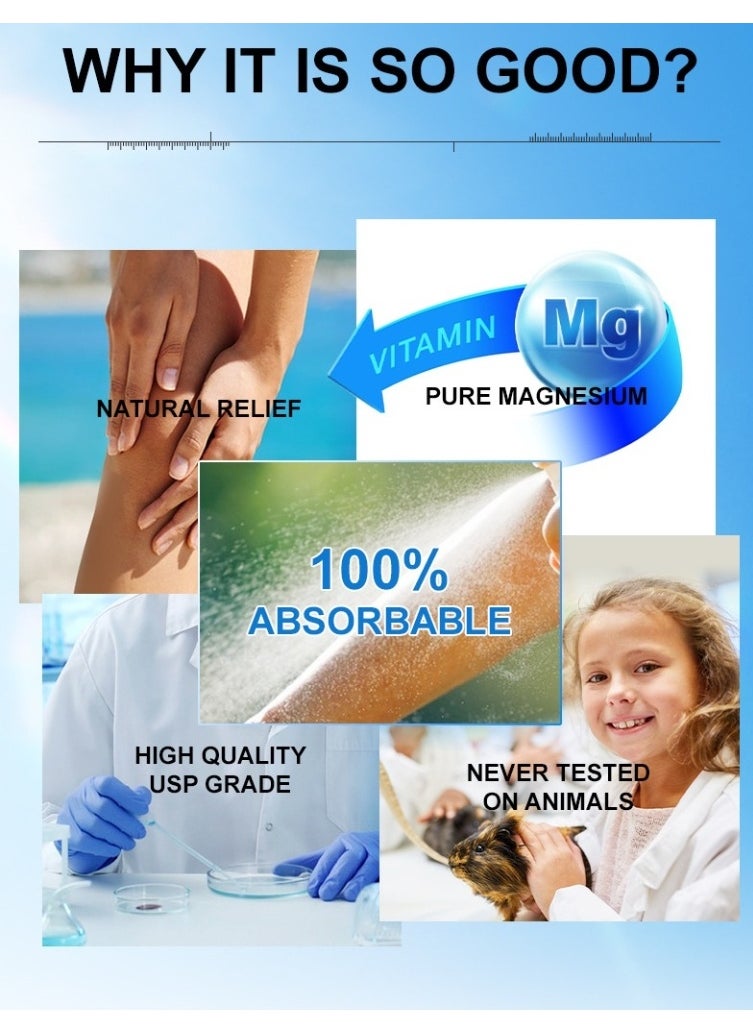 MELAO 300ML Magnesiurn Body Spray，Energy Boost Sleep Muscle Ache and Stress Relief Improve Sleep Leg and Joint Care Reduce ItchingBody Odor Reduction Topical Pure Magnesium Oil for Feet and Body  - Image 5