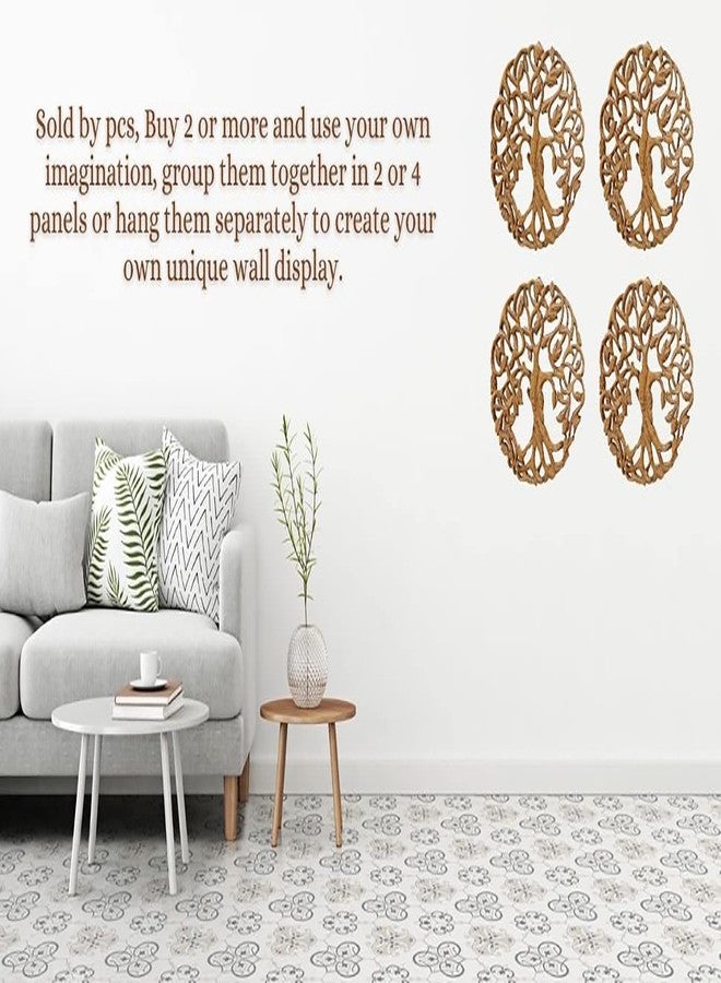 DharmaObjects Handcrafted Wooden Celtic Tree of Life Wall Decor Hanging Art Brown - Image 5