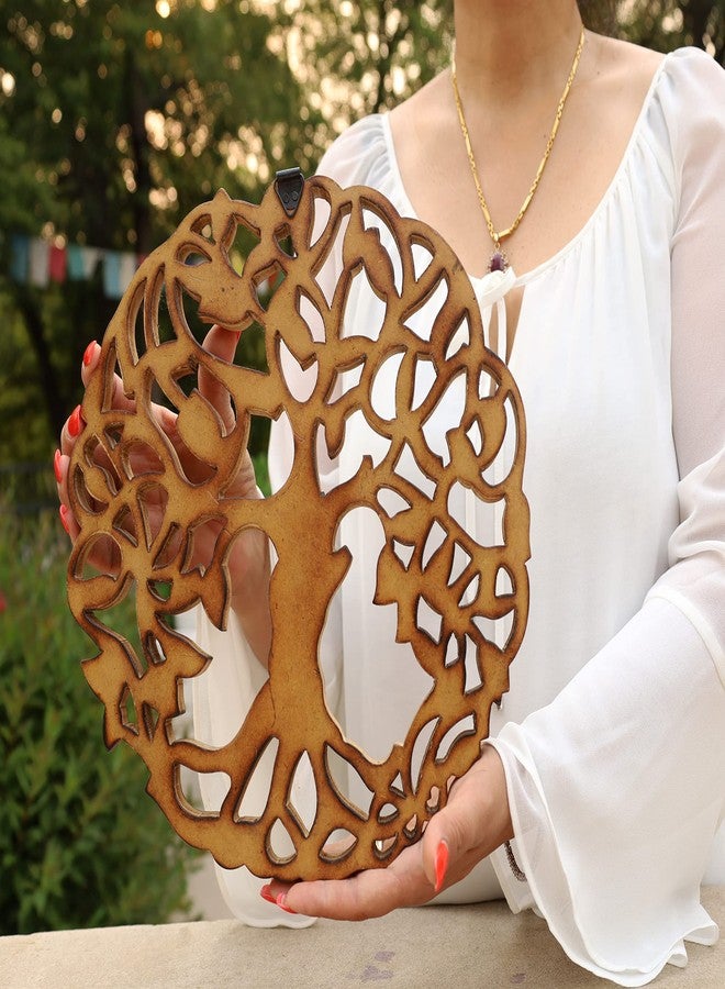 DharmaObjects Handcrafted Wooden Celtic Tree of Life Wall Decor Hanging Art Brown - Image 2