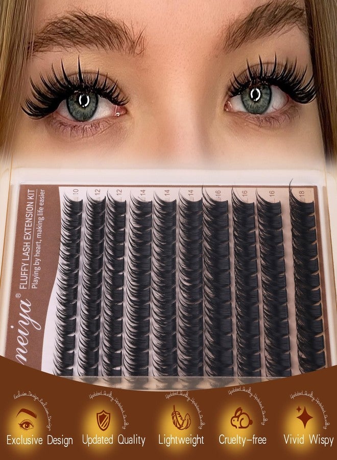 Geeneiya Fairy Lash Clusters Kit D Curl Eyelash Clusters Wispy 10-18MM DIY Lash Extension Kit Volume Cluster Eyelash Extensions Kit Individual Lashes with Waterproof Lash Bond and Seal for Beginners - Image 2