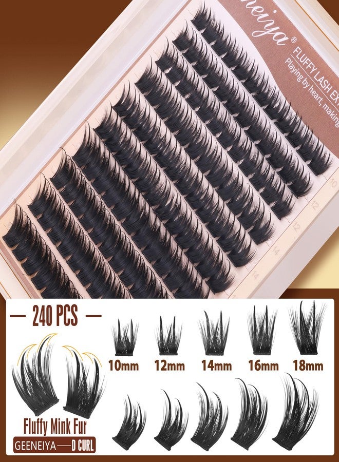 Geeneiya Fairy Lash Clusters Kit D Curl Eyelash Clusters Wispy 10-18MM DIY Lash Extension Kit Volume Cluster Eyelash Extensions Kit Individual Lashes with Waterproof Lash Bond and Seal for Beginners - Image 3