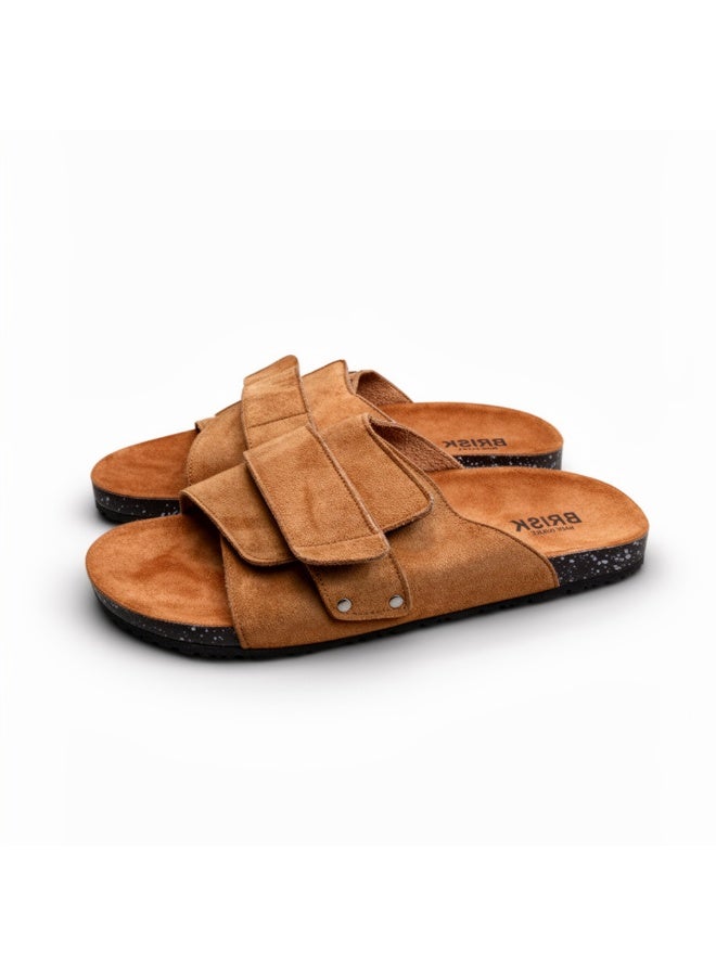 شبشب رجالي أنيق بتصميم عصري ومريح – جلد طبيعي ونعل طبي مقاوم للانزلاق متوفر بمختلف المقاسات و الالوان - Image 1