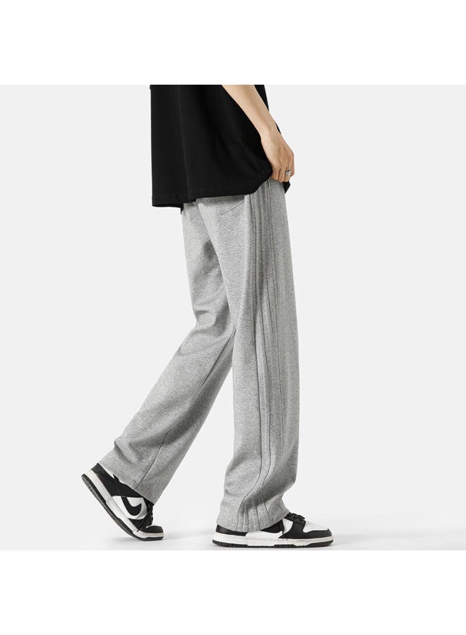 Vuug Men's Casual Pants Autumn Straight Tube Trendy Youth Sports Pants Gray 4XL - Image 2