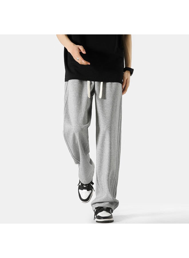 Vuug Men's Casual Pants Autumn Straight Tube Trendy Youth Sports Pants Gray 4XL - Image 3