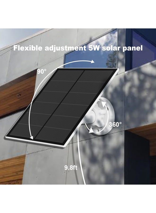 YCTechCam Solar Panel for Security Camera, 5W USB Solar Panel for Micro USB and USB-C Port Outdoor Rechargeable Battery Camera, Solar Panels with 9.8ft Cable, Adjustable Wall Mount, IP65 Waterproof, 2 Pack - Image 4