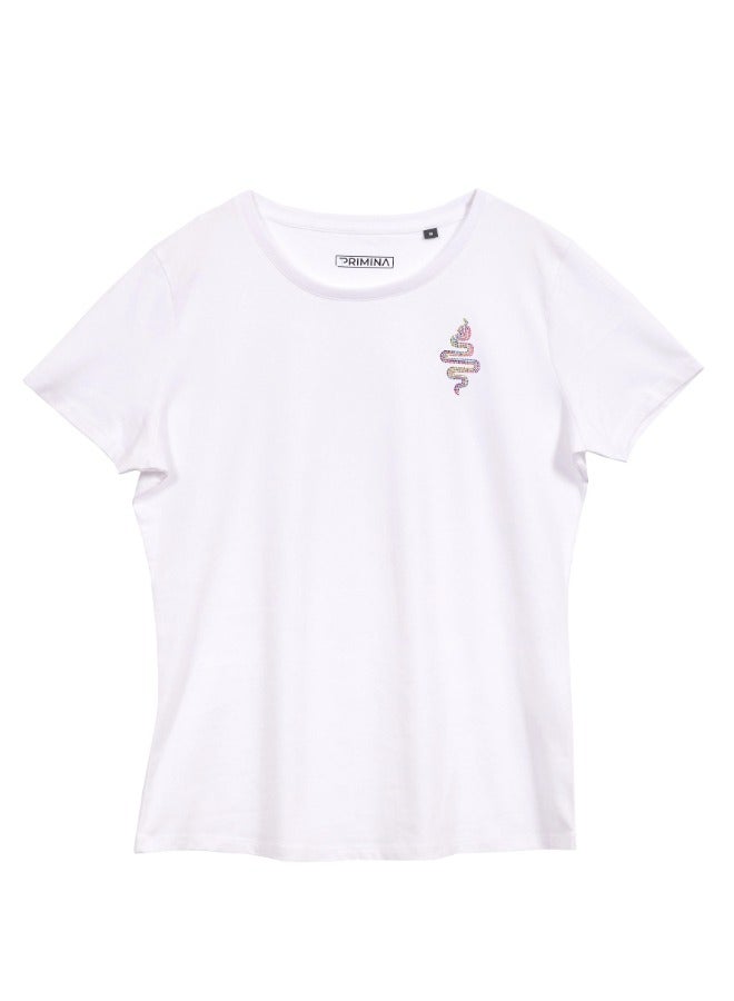 Primina Women's printed T-Shirt -Snake, round neck, 100% cotton, regular fit - Image 1