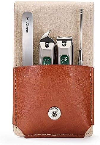 MrGreen 4Pcs Set Stainless Steel Manicure Pedicure Set Medical Grade Grooming Kit with Travel Case Gift Box for Man  Woman 