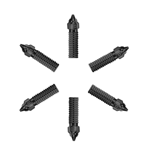 Sovol SV06 Plus/SV07/SV07 Plus Hardened Steel High Flow Nozzles 0.4mm*2pcs/0.6mm*2pcs/0.8mm*1pc/1mm*1pc 6pcs in Total - Image 1