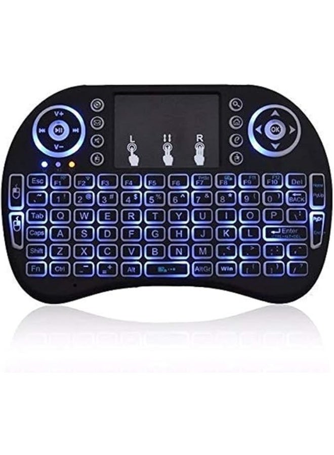 كيبورد عربي لاسلكي ميني مع ماوس – عملي وسهل الاستخدام – مثالي للكمبيوتر والتلفزيون الذكي