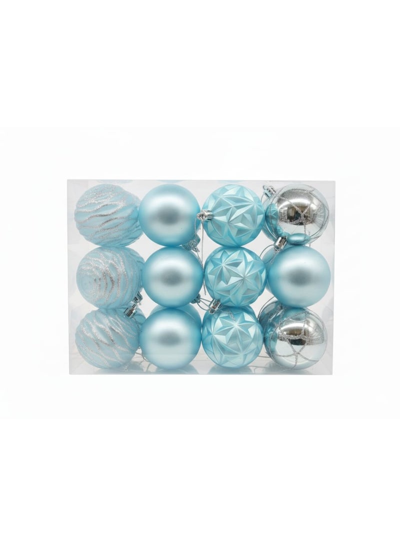 AKDC 12pcs Blue Christmas Bells Décor Set – 6cm Hanging Ornaments for Tree, Party & Home Decoration - Image 1